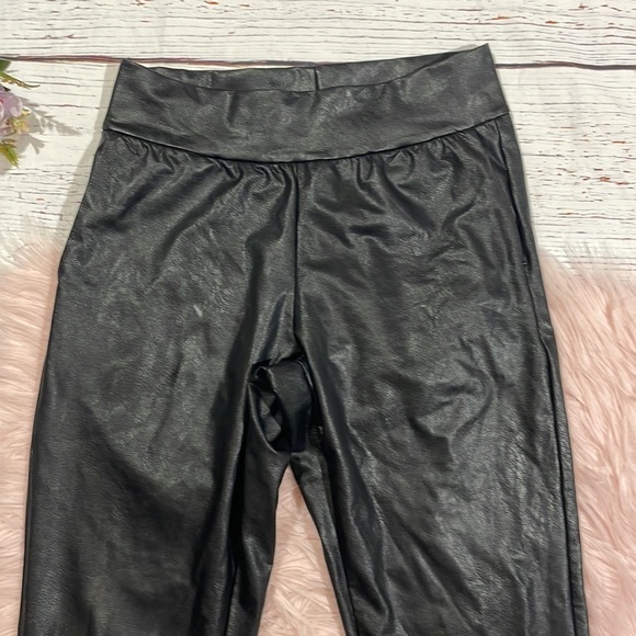 Commando Faux Leather Black High Rise Joggers - Picture 6 of 10